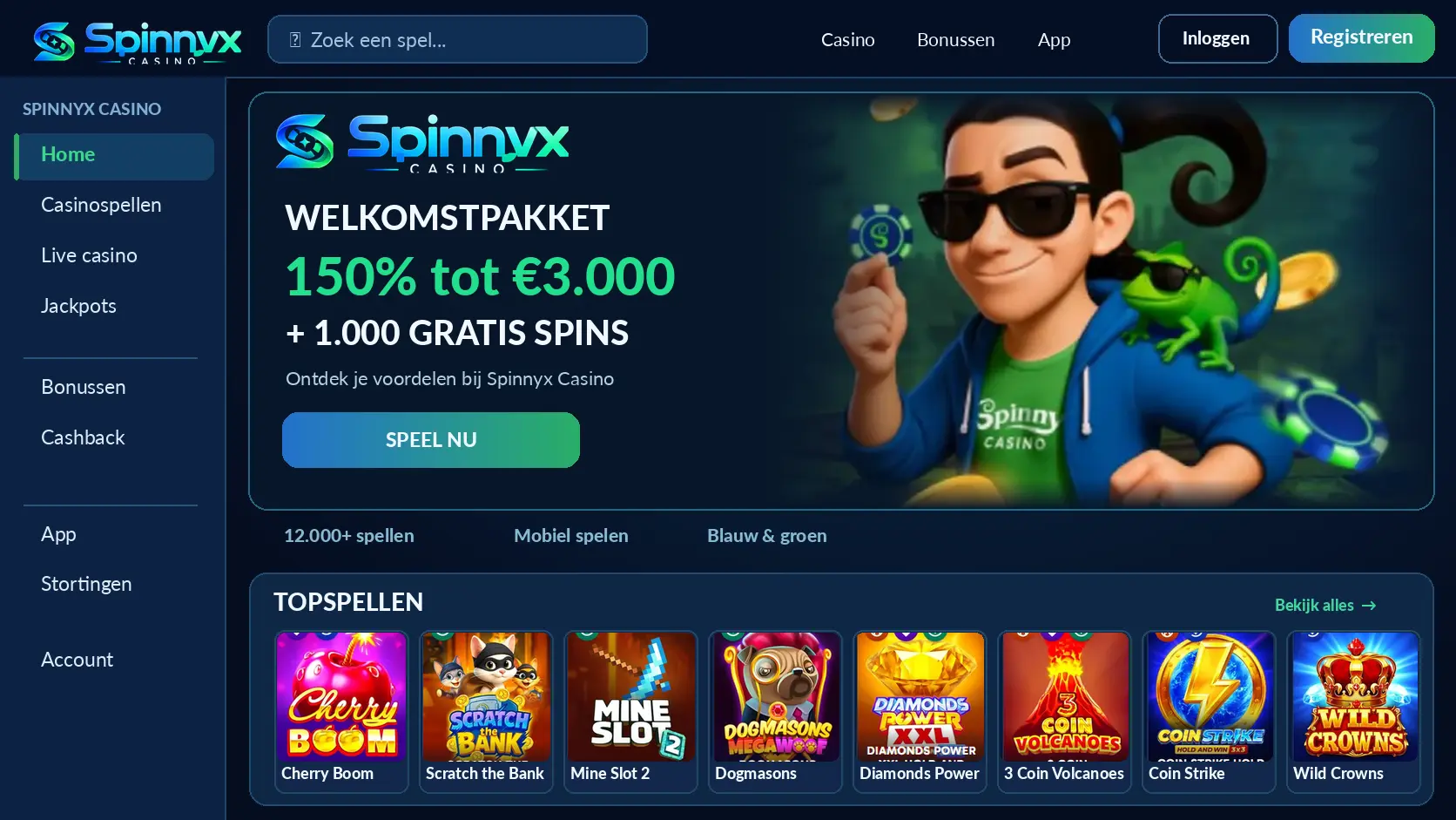 Spinnyx Casino Nederland: Spelplatform, Slots en Live Games image 1